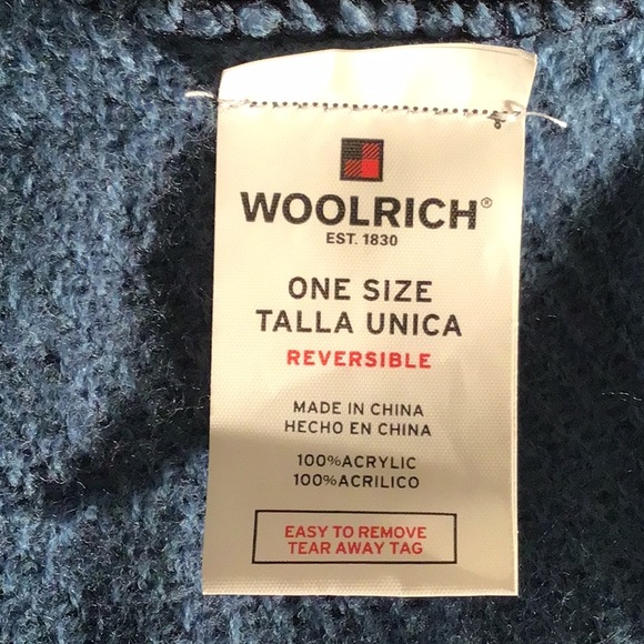 Woolrich blanket sweater wrap reversible blue One Size Fits All - Picture 4 of 4